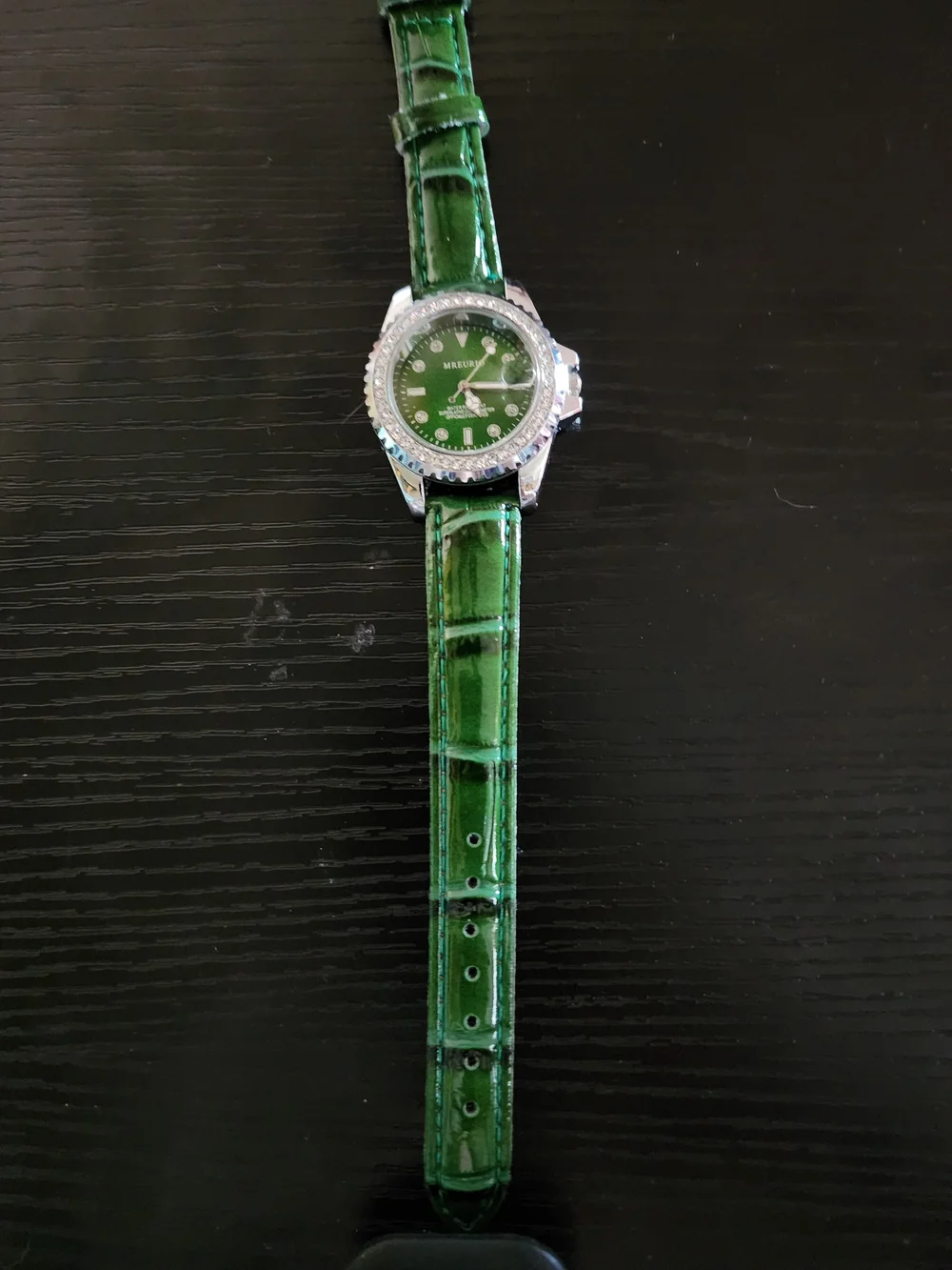 Emerald Green Crystal Bezel Women's Watch